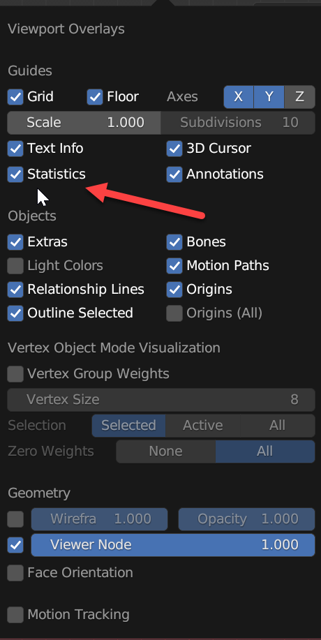 Blender Stats