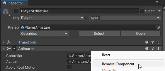 Remove Animator